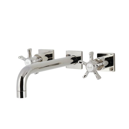 Kingston Brass Two-Handle Wall Mount Tub Faucet, Polished Nickel KS6026NX