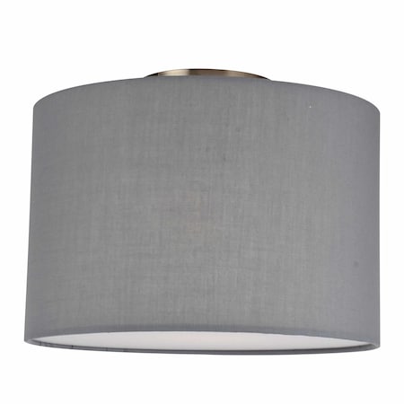 Sunlite Grey Semi-Flush Fabric Drum Ceiling Light Fixture, E26 Base 120V Residential Commercial Use 90167-SU