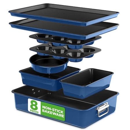 Nutrichef 8-Piece Nonstick Stackable Bakeware Set NCBKSTK9