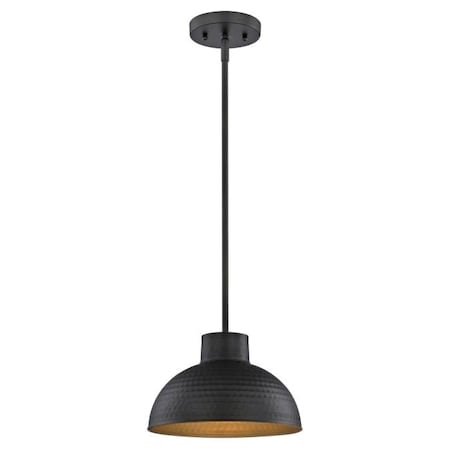 Westinghouse One-Light Indoor Pendant Hammered ORB Metal Shade Gld Interior 6309900