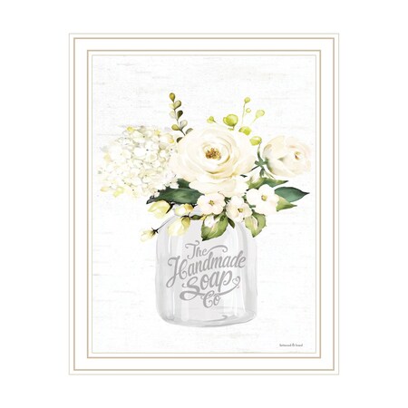 Homeroots Bathroom Flower Ja White Framed Print Bathroom Wall Art 530067