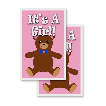 Signmission It's A Girl!, Vinyl Decals Only 24 Inch x 36 Inch, Vinyl Decal, 2PK DSB-2436-2PACK-It's A Girl!