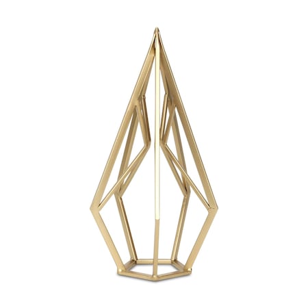 Homeroots 14" Gold Metal Open Geometric Tabletop Sculpture 635383