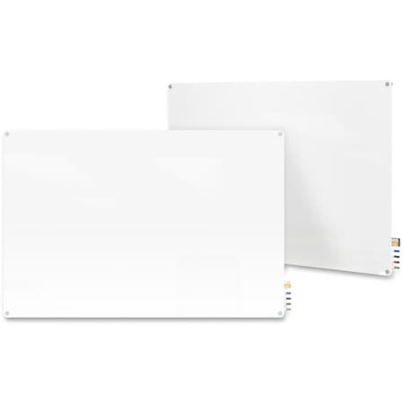 Ghent Dry Erase Board, Glass, 48 in, 72 in, No Frame Frame, White, Gloss HMYRN46WH