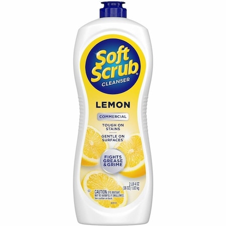 Soft Scrub Bathroom Cleaner, Bottle, Lemon, White, PK6 15020