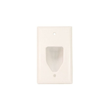 Monoprice Wall Plate, Cable, Recessed, 1G, Wht 3997