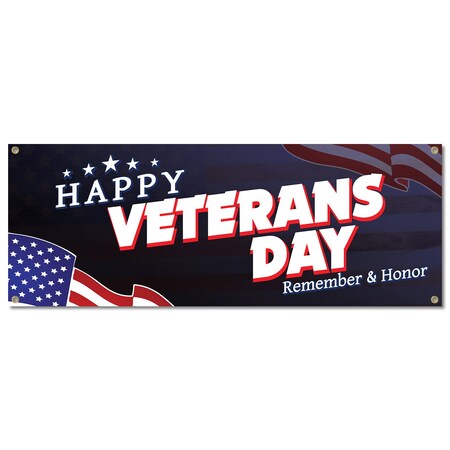 Signmission Happy Veterans Day, 18 Inch, Banner B-30392