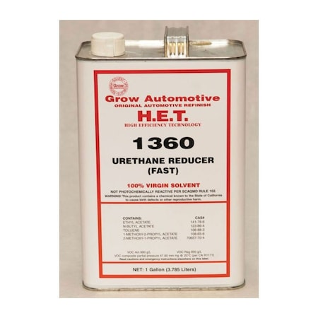 Grow Automotive Fast Urethane Reducer, Gallon 1360/01