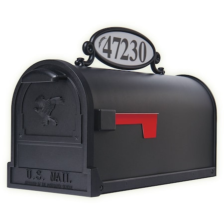 Architectural Mailboxes Reflective Address Number Plaque MBPLAQ0BAM