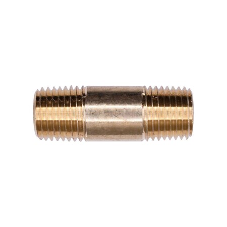 Auveco Brass Long Nipple 1 1/2in Length 1/4in Threads, 5PK 313