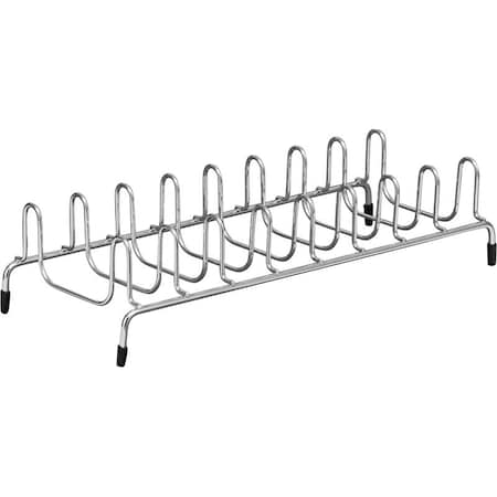 Closetmaid Lid and Plate Organizer, 1318 in L, 318 in W, 514 in H, Steel, Satin Chrome 53482