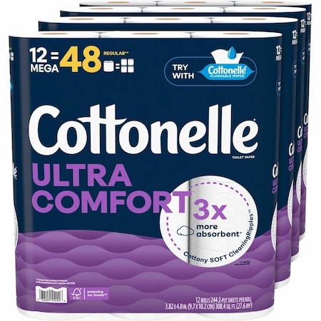 Cottonelle Kimberly-Clark Professional Ultra Comfort Toilet Paper - 2 Ply - White - Paper, FiberPack, 4PK 55494