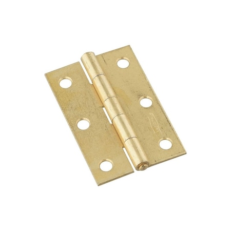 National Hardware Utility Hinge, 3 in W Frame Leaf, 0.065 in Thick Frame Leaf, Brass/Cold Rolled Steel, Brass N146-399