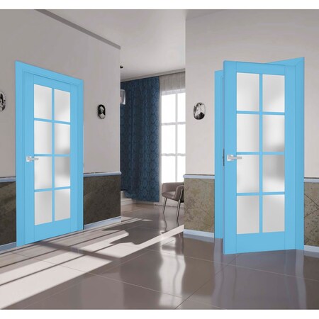 Sartodoors Interior Solid French Door Solid Core Modern Interior VEREGIO7412ID-AQU-18