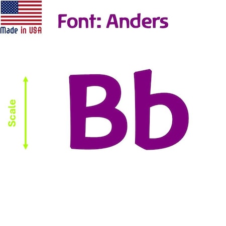 Aacc Self-Adhesive Vinyl Letter: B, Scale: 0.5 in. Color: Purple Font: Anders by, 12PK AACC-Anders-UB-Purple-I0.5x12