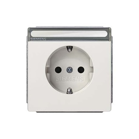 Siemens DELTA style platinum metallic SCHUKO socket outlet 10/16 A 250 V with labeling 5UB1857-1