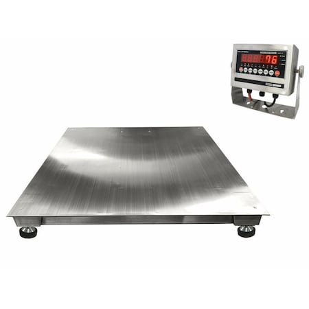 Selleton Scales Stainless Steel Washdown Floor Scale, Smooth Surface, 3 ft x 3 ft, 1000 - 5000 lb SL-800-SS-3X3-5K-S