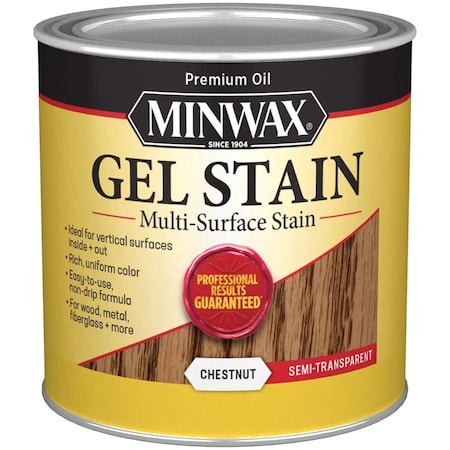 Minwax 1 Qt Minwax 66010 Chestnut Gel Stain Multi-Surface Stain, Semi-Transparent 26010