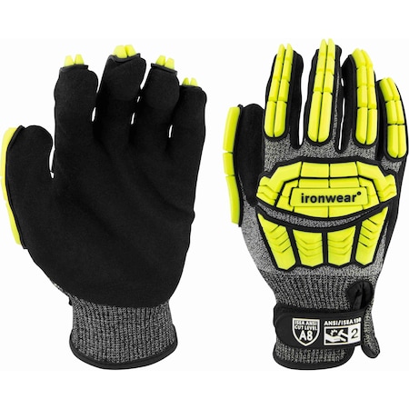 Ironwear Impact Level 2 A8 Cut Gloves with Nitrile Palm, 3X-Large 4947-3XL