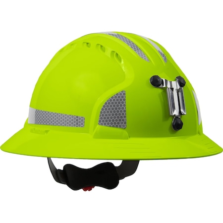 Jsp Full Brim Mining Hard Hat w/HDPE Shell, 6-Point Polyester Suspension, Wheel Ratchet Adjustment and CR 280-EV6161MCR2-LY