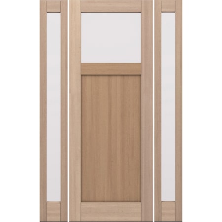 Doornmore CRF-P1G1, 65.25" x 98" ( 36" Door + 2x12" Side) Left Hand, Mahogany Top View Exterior Door CRF-P1G1-SW-3696-G101-SL_1-2_LI