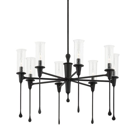 Hudson Valley Lighting Chisel 8 Light Chandelier 31.75 In. Black Iron 4131-BI