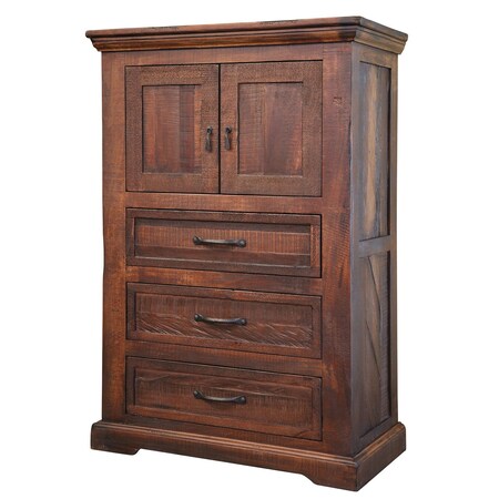 Homeroots 37" Brown Solid Wood Three Drawer Chest 524609