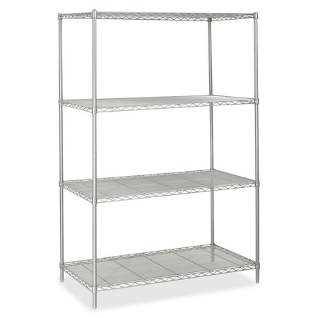 Safco Wire Shelving Unit, 24"D x 48"W x 72"H, Gray 5294GR