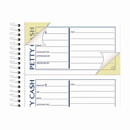 Adams Business Forms Petty Cash Receipt Book, Two-Part Carbonless, 5 x 2.75, 4 Forms/Sheet, 200 Forms Total SC1156