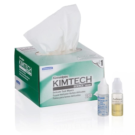 Amscope Microscope Maintenance Kit - Type A & B Immersion Oils and Kimwipes Wipers MLAB-KIM