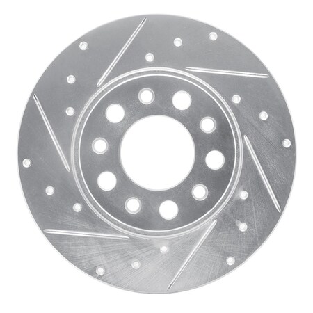 Dynamic Friction Co DFC Brake Rotor - Drilled and Slotted - Silver 631-42014L