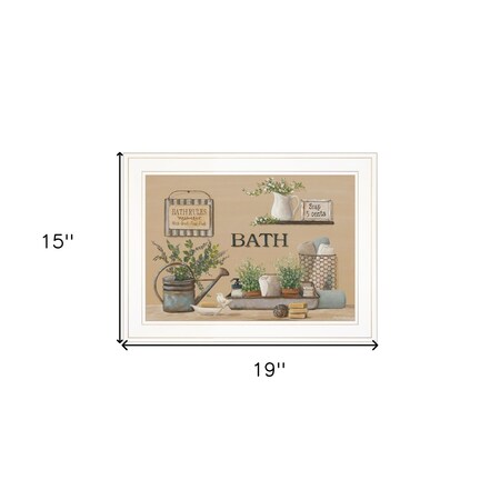 Homeroots Farmhouse Bath White Framed Print Bathroom Wall Art 406810