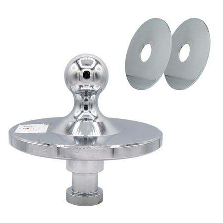 Mytee Products Kingpin to 2-5/16 in Gooseneck Ball Hitch Adapter w/ Rings Fit for Fifth Wheel KP-GOSNK-2516-CROM