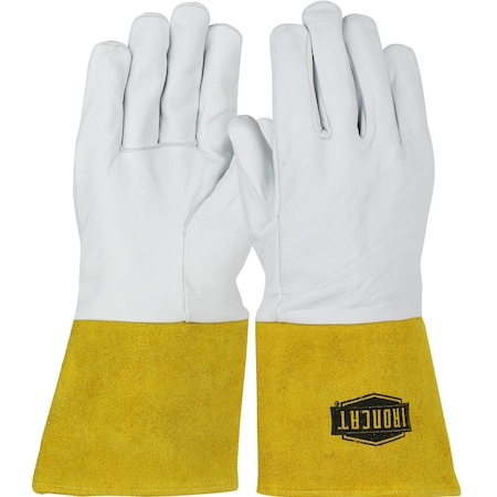 Ironcat Premium Top Grain Kidskin Leather TIG Welder's Glove with Kevlar Stitching, Gauntlet Cuff 6141/M