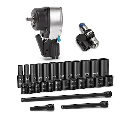 Capri Tools 3/8 in. Drive 6-Point Impact Bundle, SAE, 29-Piece CP53000-29SIB