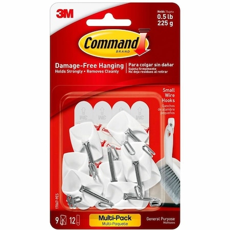 Command Small Wire Hooks Value Pack, White, 9PK MMM170679ES