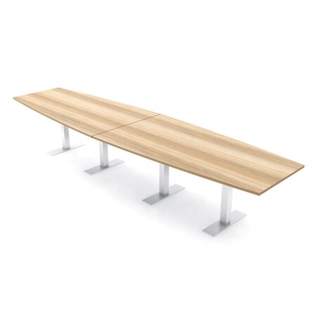Skutchi Designs 14 Person Conference Table With Power Unit | 14' Boat Table | Harmony Series HAR-BOT-48X168-T-K525-NA