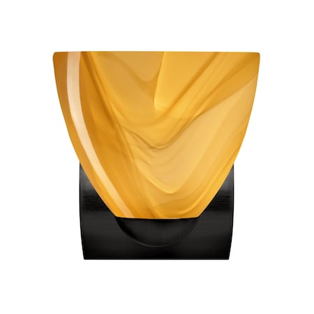Besa Lighting Besa, Sasha Mini Sconce, Honey, Black Finish, 1x60W E26 base 1WZ-7572HN-BK