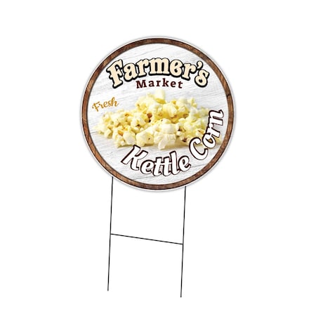 Signmission Farmers Market Kettle Corn Double Sided Corrugated Plastic Circle Yard, C-16-CIR-DS-WS-Kettle Corn C-16-CIR-DS-WS-Kettle Corn