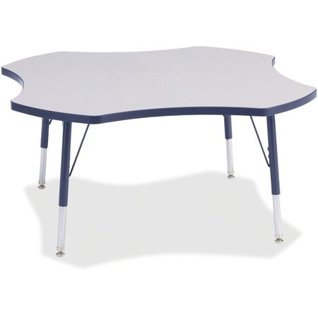 Jonti-Craft Berries Four Leaf Activity Table, E-height, Freckled Gray/Navy/Gray 6453JCE112