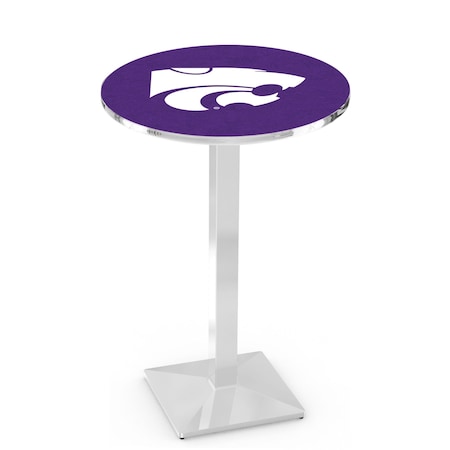 Holland Bar Stool Co 42" Chrome Kansas State Pub Table, 36" dia. Top L217C4236KnsasS