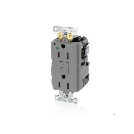 Leviton Lev-Lok GFCI 15A HG/PI Gray MGFN1-HGG