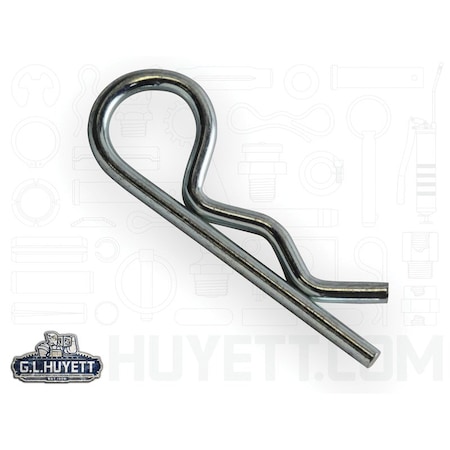 Huyett Bridge Pin, Zn Plt Spg Stl, .091 Wire Dia x 1.625 L x .380 In Eye Dia x Fits 5/16 to .5 Shft BP-0005