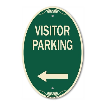 Signmission Reserved Parking Sign Visitor Parking Arrow , 12 In X 18 In Architectural, Heavy Gauge Aluminum A-OV-G-1218-23024