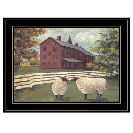 Homeroots Hancock Sheep 3 Black Framed Print Wall Art 406436