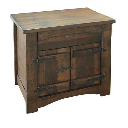 Homeroots 27" Brown Solid Wood One Drawer Nightstand 527054