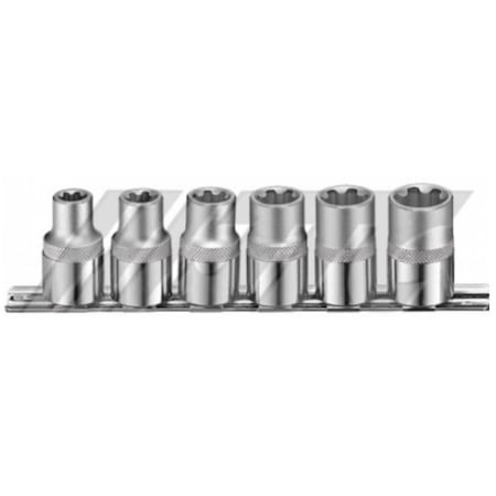 Jtc Auto Tools 1/2 in Drive 6-Piece EPL Socket Set, Socket Length 38mm 6672