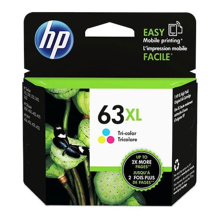 Hp 63XL High Yield Tri-color Original Ink Cartridge, 300 Yield F6U63AN