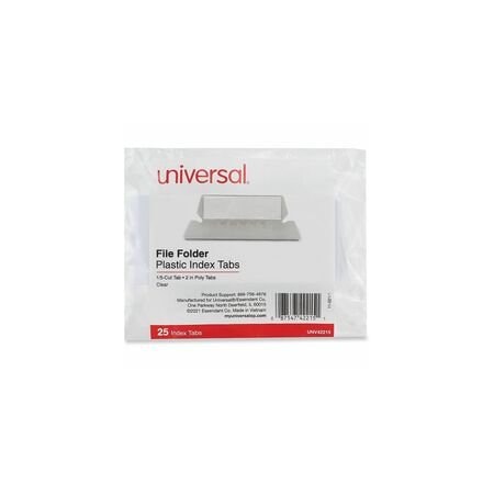 Universal Index Tabs, 25 Tabs, Clear, 25PK UNV42215