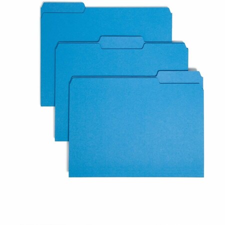 Smead INTERIOR FILE FOLDERS, 1/3-CUT TABS, LETTER SIZE, SKY BLUE, 100PK 10287
